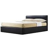 NEW Ottoman Storage Brown Leather Double Bed Frame