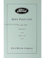 1928-1931 Ford Model A & AA Reprint Body Parts Book Car & Pickup Truck