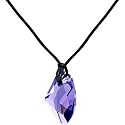 Handcrafted Genuine Swarovski&reg; Tanzanite AVANT-GARDE Leather Necklace