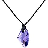 Handcrafted Genuine Swarovski® Tanzanite AVANT-GARDE Leather Necklace