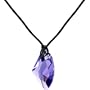 Handcrafted Genuine Tanzanite AVANT-GARDE Leather Necklace MADE WITH SWAROVSKI ELEMENTS