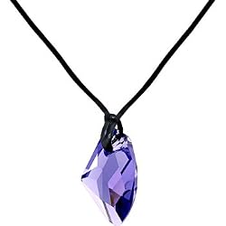 Handcrafted Genuine Tanzanite AVANT-GARDE Leather Necklace MADE WITH SWAROVSKI ELEMENTS