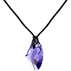 Handcrafted Genuine Swarovski� Tanzanite AVANT-GARDE Leather Necklace by Body Candy