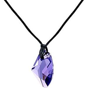 Handcrafted Genuine Swarovski� Tanzanite AVANT-GARDE Leather Necklace by 