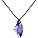 Handcrafted Genuine Tanzanite AVANT-GARDE Leather Necklace MADE WITH SWAROVSKI ELEMENTS