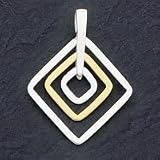 Sterling Silver & Vermeil Diamond Shape Pendant