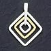 Sterling Silver & Vermeil Diamond Shape Pendant