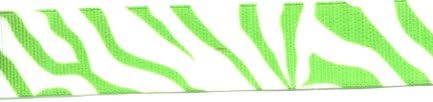Grosgrain Ribbon - Green Zebra Stripe Animal Print - 3 Yards