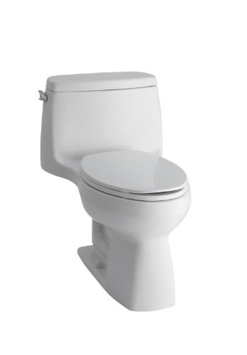 KOHLER K-3810-0 1.28 GPF Santa Rosa Comfort Height One-Piece Compact Elongated Toilet, White