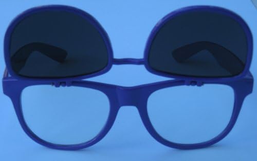 Costume Nerd Purple Flip up Clear & Dark Lens Sunglasses