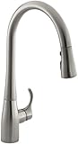 KOHLER K-596-VS Simplice Single-Hole Pull-down Kitchen Faucet, Vibrant Stainless