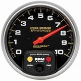 Pro-Comp™ Water Resistant Memory Tachometer 5 in. Standard/Electronic 10000 RPM For 4/6/8 Cyl. Eng. w/Points Electric And Most 12 Volt High Performance Racing Ignitions