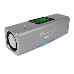 Stereo Lautsprecher / Boxen / Soundstation / Lautsprechersystem "6in1" f�r PC, LAPTOP, NETBOOK mit eingebautem Radio, Wecker, Uhr, USB-Slot, Micro-SD Kartenslot & 3,5mm Klinkenanschluss - Farbe: silber - inkl. original arcotec Handyb�ndchen/Schl�sselband
