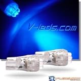 2 SUPER BLUE 4 LED WEDGE BASE LIGHT BULBS 194 168 158