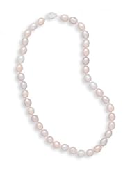 MMA Silver - 16 inch Individually Knotted Multi Color 7.5-8mm Cultured Freshwater Pearl Necklace
