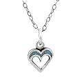 Sterling Silver Childrens Turquoise Top Heart Necklace