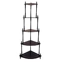 Ore International Cherry 5-Tier Corner Stand