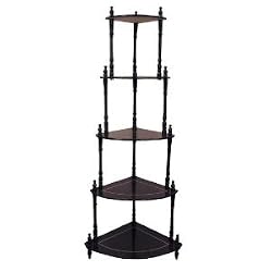 Ore International Cherry 5-Tier Corner Stand