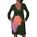 Green Flower Long Sleeve Maternity Dress