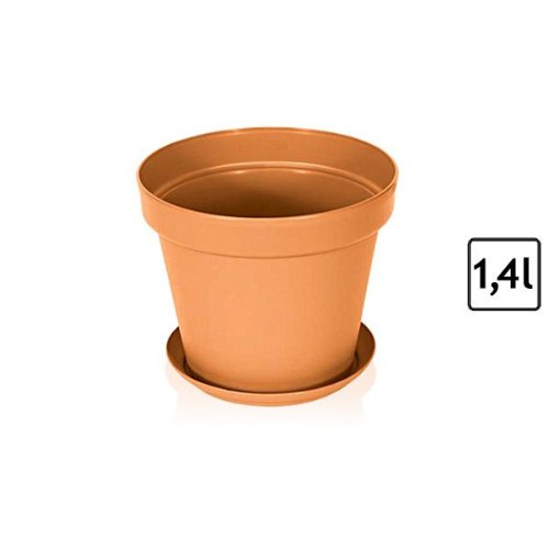 Blumentopf rund d 15 cm  h 12,5 cm inkl. Untersetzer 