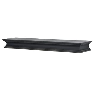 24" Rubbed Black Wood Shelf