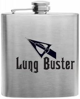Sumaria Trader Stainless Steel 6 Oz Flask with Lung Buster Bow Hunter Hunting