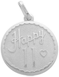 Sterling Silver Happy #11 Age Expression Pendant with chain