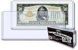 BCW 7.75 x 3.5 - Large Bill Currency (Dollar Bill) Holder - Pack of 25) - Currency and Coin Collecting Supplies