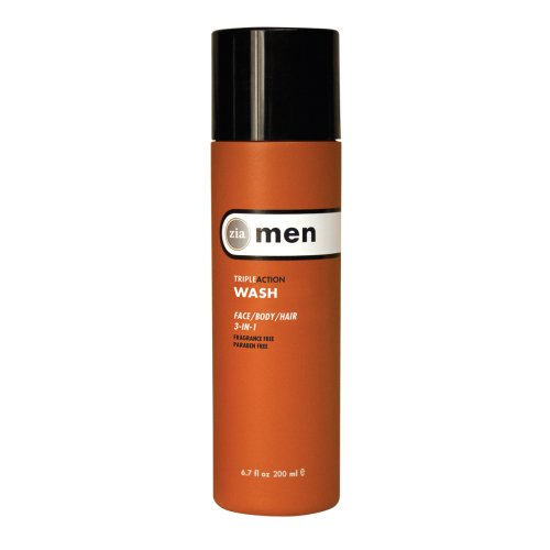 Zia For Men Triple Action Wash, Face/Body/Hair 3-in-1 Wash, 6.7-Ounce Bottle (Pack of 2)