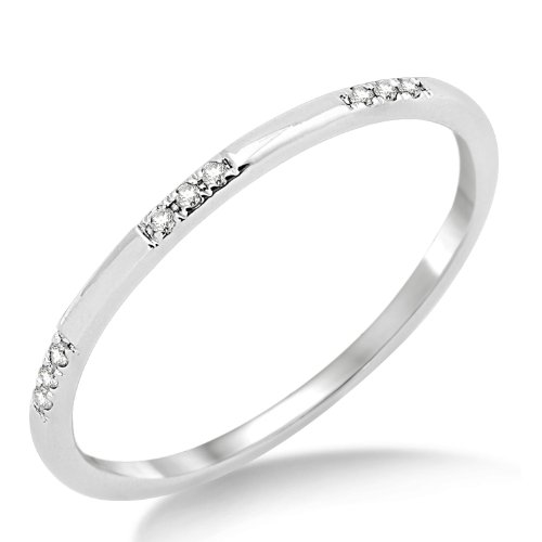 Miore Damen-Ring Memoire  375 Wei&szlig;gold mit Brillanten 0,05ct MP9015RR Preisvergleich