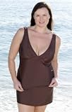 Brown Plus Size Empire Tank - Women's Swimwear Plus Size Swimsuit