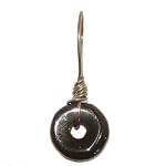 Onyx Pendant 06 Wire Wrapped Black Donut Stone Crystal Healing 1.5