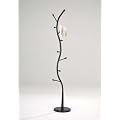 Black & Walnut Metal Hall Tree Coat & Hat Rack