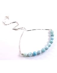 925 Sterling & Karen Hill Tribes Fine Silver Larimar Necklace, 18 1/4 Inches
