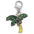 14K Two-Tone Gold Tsavorite and Yellow Sapphire Palm Tree Charm