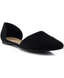 Breckelle Dolley-03 Pointed Toe Dorsay Ballet Flats Shoes BLACK