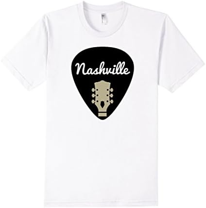 Men's Nashville Music City Guitar Pick T Shirt 3XL White