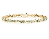 10k Yellow Gold Diamond and Peridot Bracelet