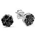 10K White Gold Black Round Cut Diamond Cluster title=