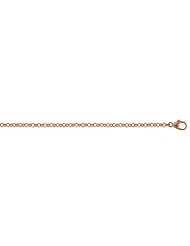 18K Gold Pink Rolo 2.4mm Necklace 16 Inch