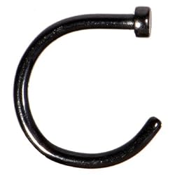 18 Gauge 5/16" Black Anodized Titanium Nose Hoop