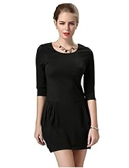 Sexy Long Sleeves Elbow Length Sleeves Cotton Round Neck 2015  Dress