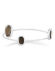 Sterling Silver Smoky Quartz Stackable Bangle