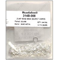 Beadalon 144-Piece 8-MM Jump Ring, Silver Plate