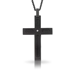 Mens Stel Stainless Steel Cross Pendant