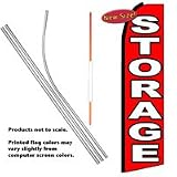 Storage ( Red / White ) Feather Banner Flag Kit ( Flag, Pole, & Ground Mt ) - B0035DBNKA