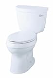 KOHLER K-3609-RA-7 Cimarron Comfort Height 1.28 Elongated Toilet with Class Five Technology and Right-Hand Trip Lever, Less Seat, Black Black