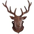 Hirschkopf Hirsch-Geweih Wanddeko aus Gusseisen antikbraun patiniert *