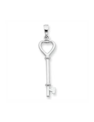 Silver Heart Skeleton Key Pendant