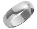 9ct White Gold Gents 6mm Heavy D-Shape Wedding Ring